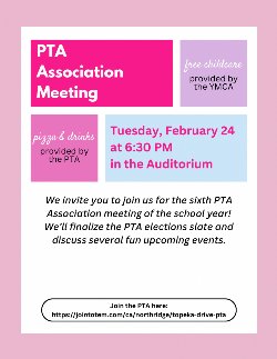 PTA Association Meeting Flyer